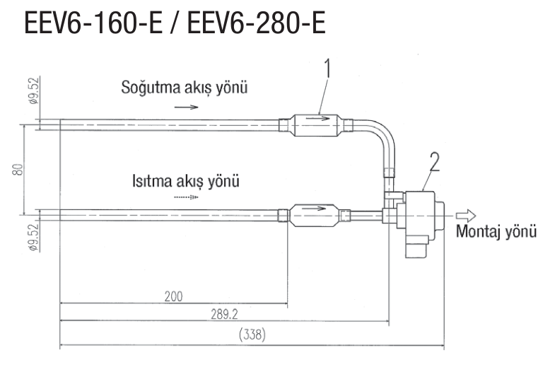 Mitsubishi Heavy EEV6-280-E elektronik genleşme vana kiti