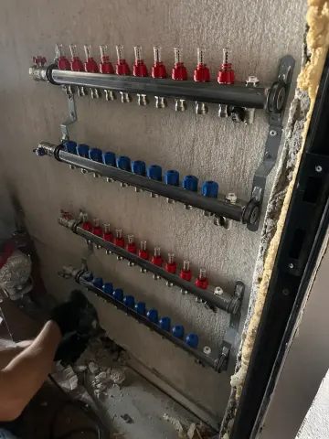 Yerden ısıtma kolektörlerini monte ettik.