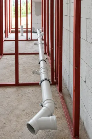 Atık su borularını döşeyerek branşman bağlantılarını yaptık.