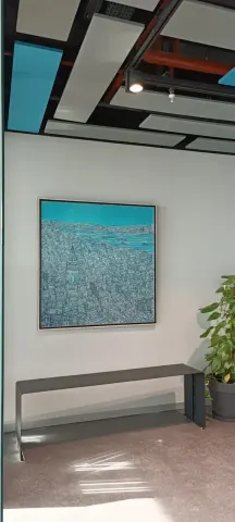 Ofis tavanında yangın söndürme tesisatını uyguladık.